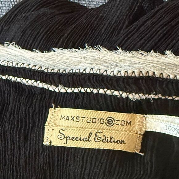 Max Studio Special Edition Black Silk Sheer Maxi Dress w/ Full Slip. Size 00. - Picture 5 of 7